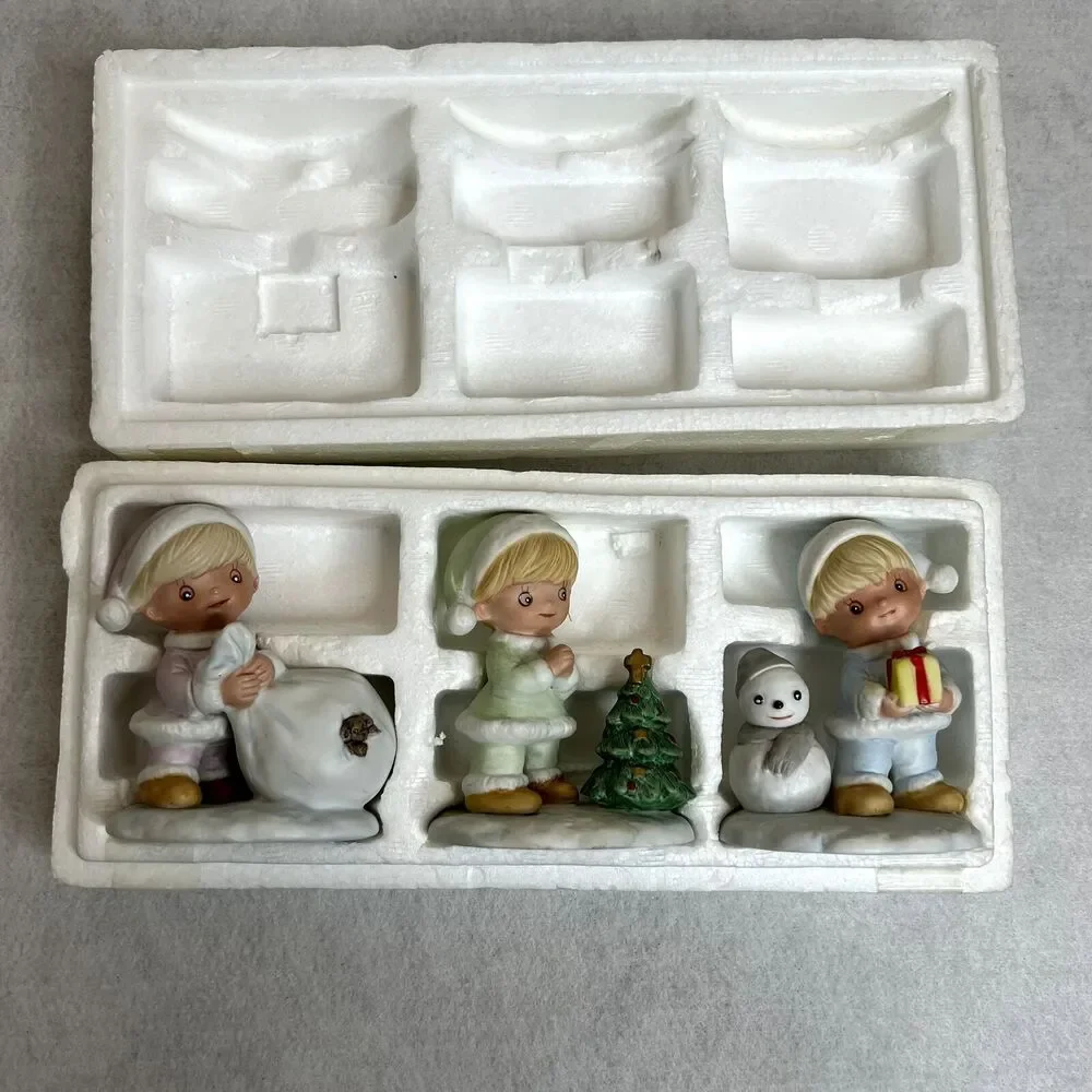 Set of 3 Christmas Child Figurines